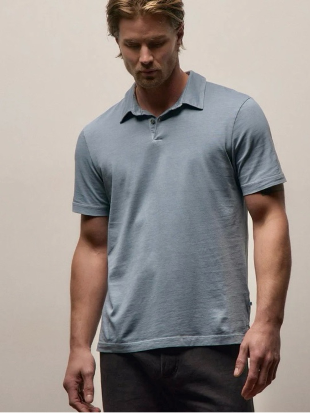 James Perse Sueded Jersey Polo